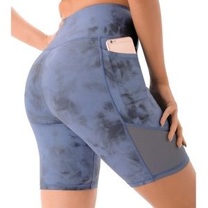 NWT marble slate blue pocket bike shorts